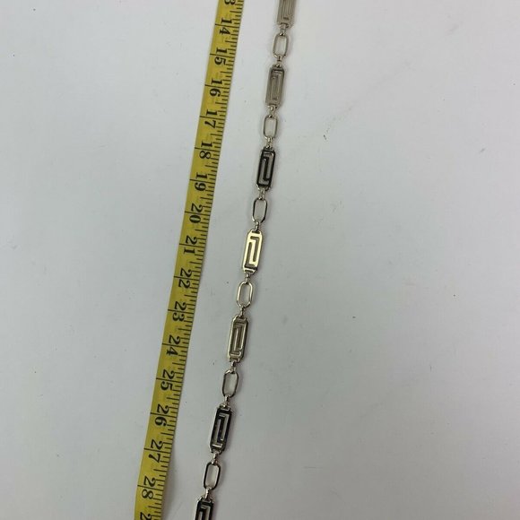 Gold Tone Chain Link Belt Open Work Rectangular - Picture 7 of 8